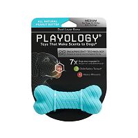 Изображение Playology игр. Двухслойная жев.косточка Dual Layer Bone с ароматом арахиса средняя голубая для собак от магазина Profzoo