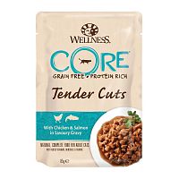 Изображение CORE TENDER CUTS пауч 85г Курица с лососем в виде нарезки в соусе для кошек от магазина Profzoo