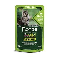 Изображение Monge Cat BWild GF пауч Кабан с овощами для стерилизованных кошек 85г от магазина Profzoo