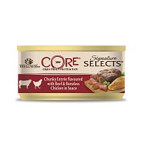 Изображение CORE SIGNATURE SELECTS консервы Говядина+Курица кусочки в соусе для кошек 79г от магазина Profzoo